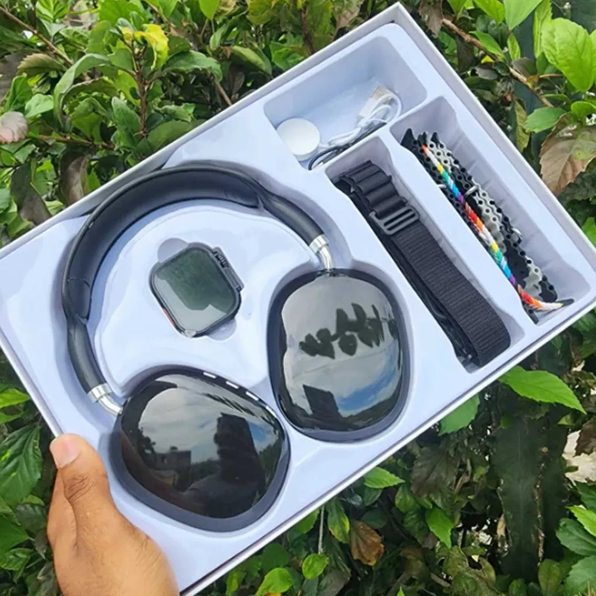 🔥 Vive Conectado y con Estilo – Audífonos P9 Ultra 2 + Smartwatch BIG 2.20 + 7 Correas 🎧⌚