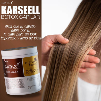 Karseell Collagen 400 gr 💖 – Hidratación Profunda y Brillo de Peluquería 💫 Devuelve la vida a tu cabello seco y dañado desde la primera aplicación.