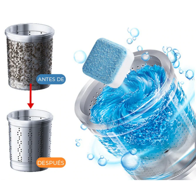 🫧12 Pastillas Efervescentes Desinfectantes CleanMachine 360 – 🧺 ¡Tu Lavadora También Necesita un Lavado!