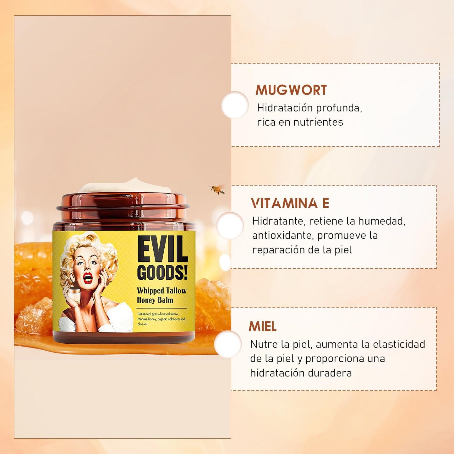 🌸 Bálsamo Corporal & Facial Evil Goods 🌿 Suavidad, Elasticidad y Nutrición Natural