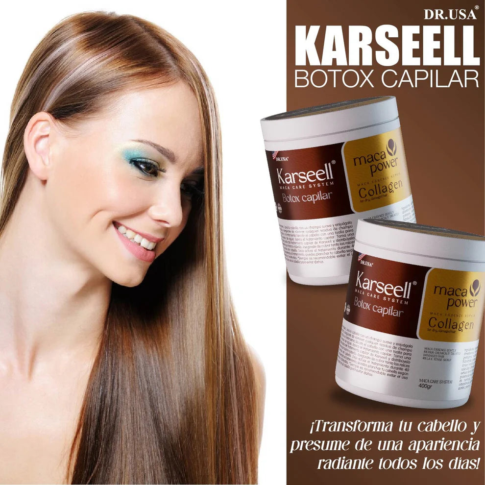 Karseell Collagen 400 gr 💖 – Hidratación Profunda y Brillo de Peluquería 💫 Devuelve la vida a tu cabello seco y dañado desde la primera aplicación.