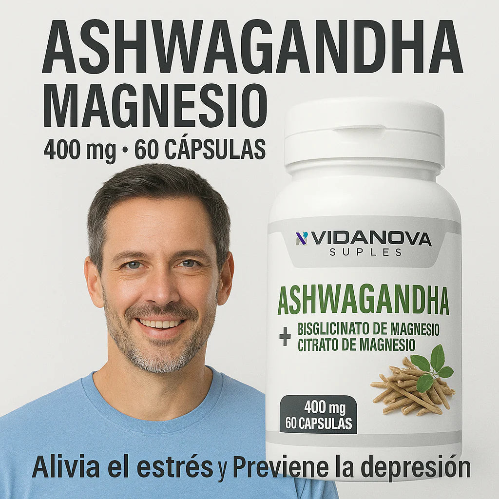 😴 Ashwagandha + Magnesio Vida Nova 💚 Descanso Profundo, Energía Renovada y Calma Natural 🌱