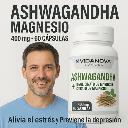 😴 Ashwagandha + Magnesio Vida Nova 💚 Descanso Profundo, Energía Renovada y Calma Natural 🌱