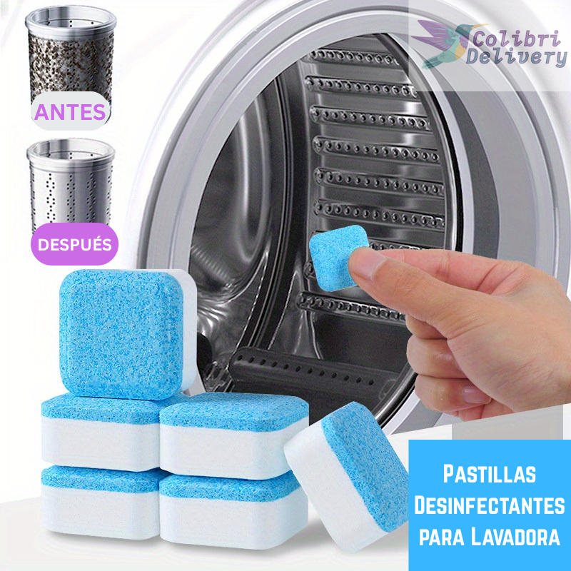 🫧12 Pastillas Efervescentes Desinfectantes CleanMachine 360 – 🧺 ¡Tu Lavadora También Necesita un Lavado!