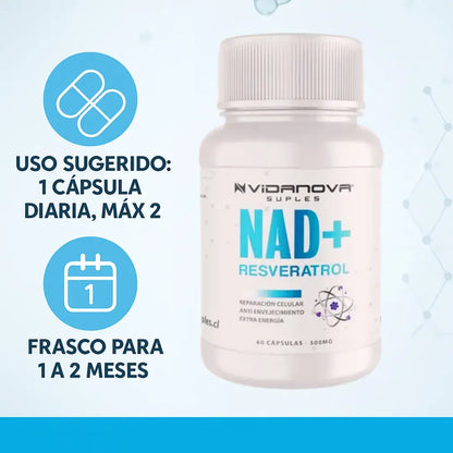 🔬✨ Vidanova Suples Nad+ Resveratrol 1000mg | Antioxidante y Antiedad Natural 💊💥