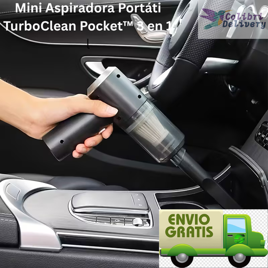 🔹TurboClean Pocket™ 3 en 1 💨 🌀Mini Aspiradora Portátil para Auto y Hogar