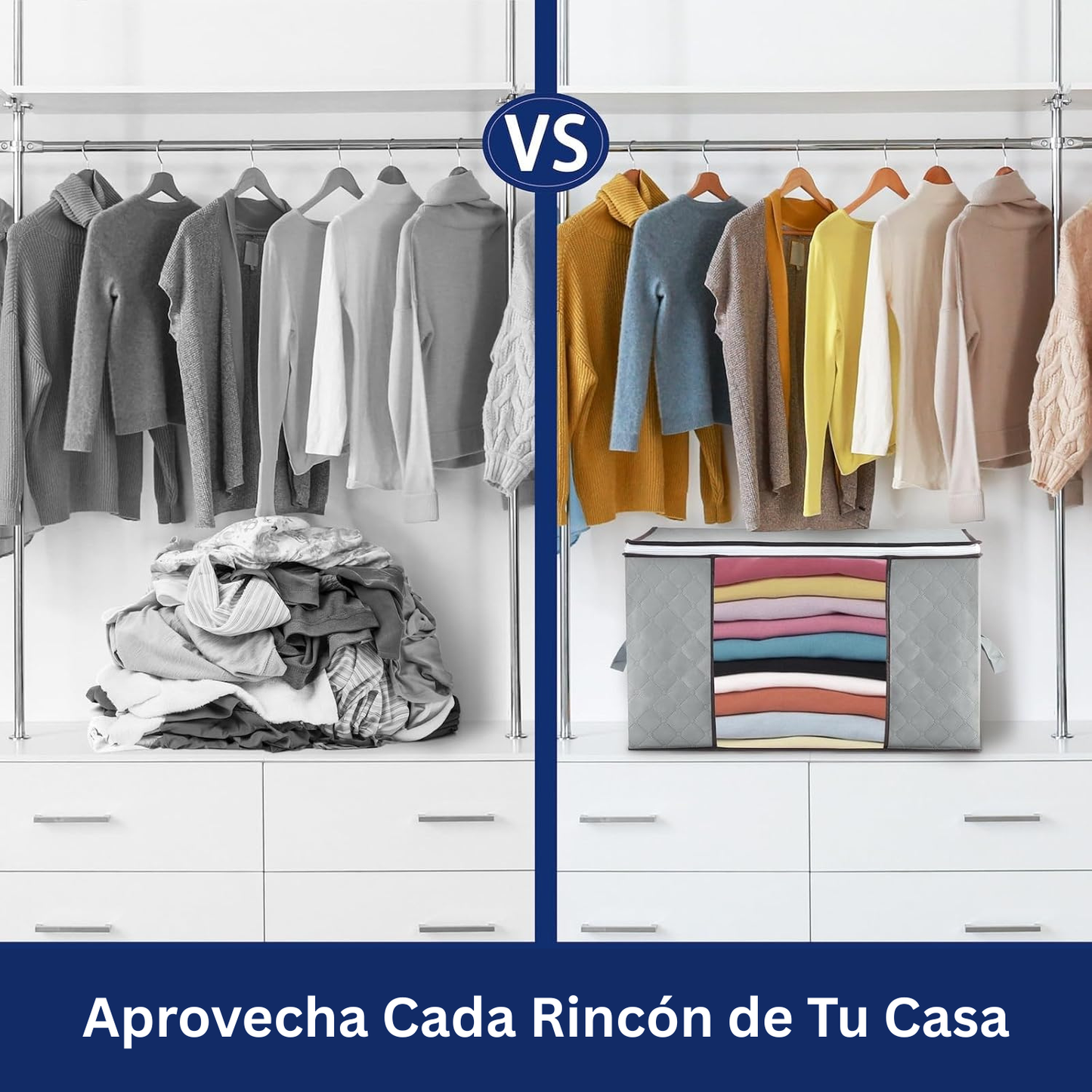 🧺 Organizador de Ropa XL BoxFold™ – Aprovecha Cada Rincón de Tu Casa ✨