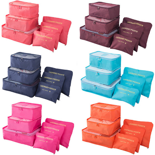 🎒 TravelSmart Juego de 6 Bolsas Organizadoras de Viaje ✈️ – Modelo Compact Pro