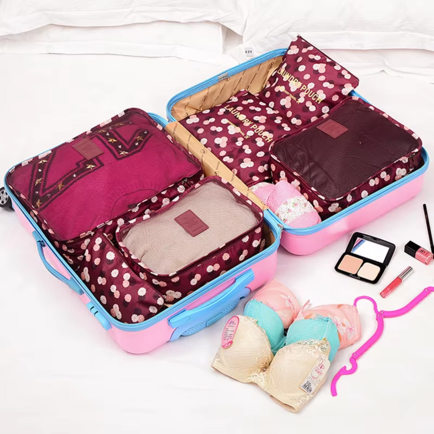 🎒 TravelSmart Juego de 6 Bolsas Organizadoras de Viaje ✈️ – Modelo Compact Pro