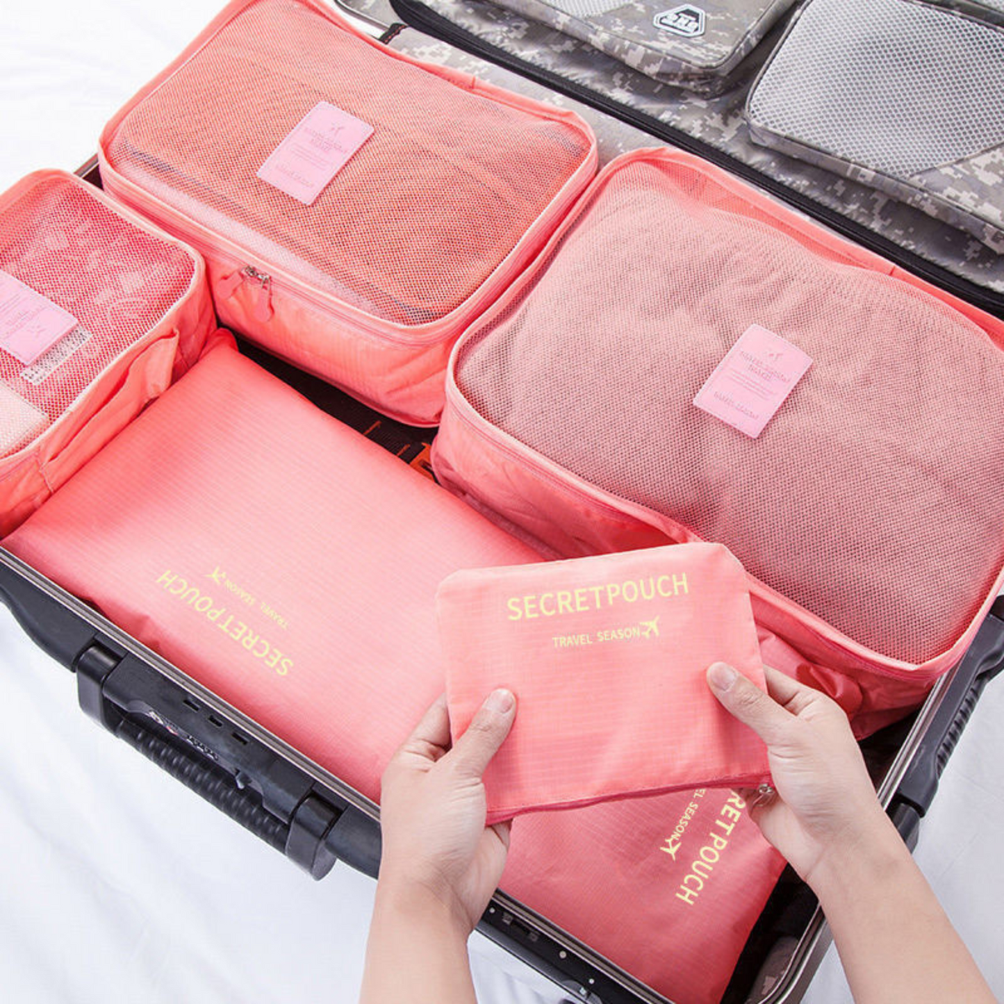 🎒 TravelSmart Juego de 6 Bolsas Organizadoras de Viaje ✈️ – Modelo Compact Pro