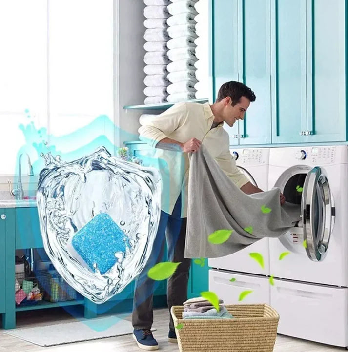 🫧12 Pastillas Efervescentes Desinfectantes CleanMachine 360 – 🧺 ¡Tu Lavadora También Necesita un Lavado!
