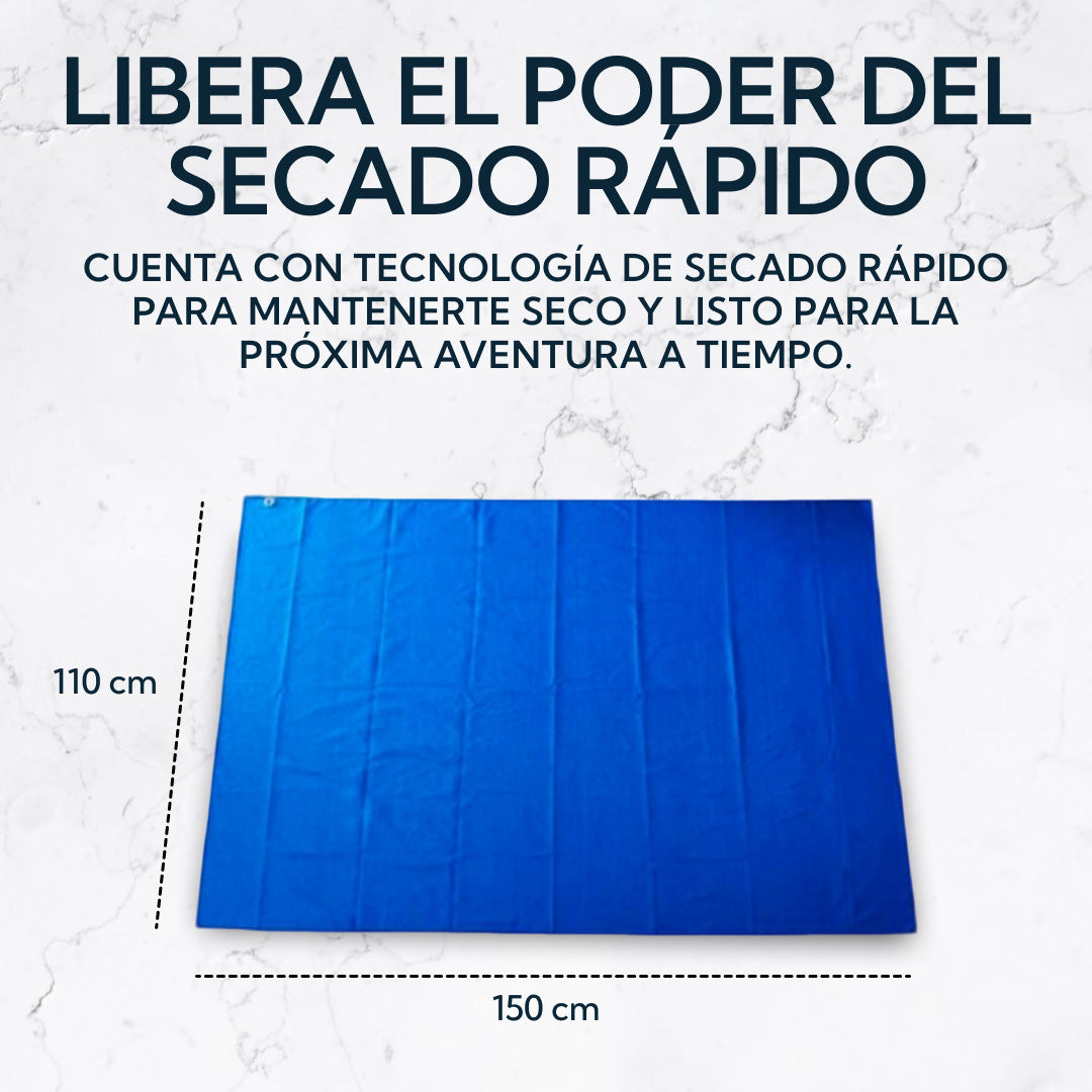 🏖️ Toalla Microfibra XL Suede Azul 💙 ¡Ligera, Suave y Súper Absorbente!