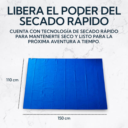 🏖️ Toalla Microfibra XL Suede Azul 💙 ¡Ligera, Suave y Súper Absorbente!