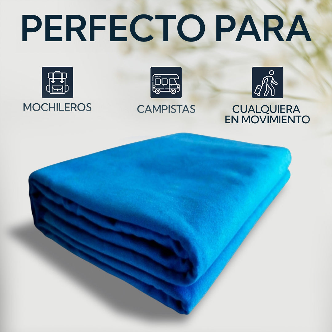 🏖️ Toalla Microfibra XL Suede Azul 💙 ¡Ligera, Suave y Súper Absorbente!