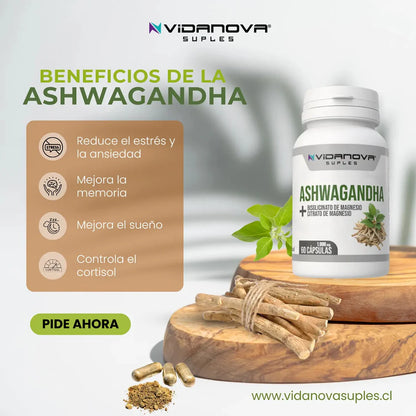 😴 Ashwagandha + Magnesio Vida Nova 💚 Descanso Profundo, Energía Renovada y Calma Natural 🌱